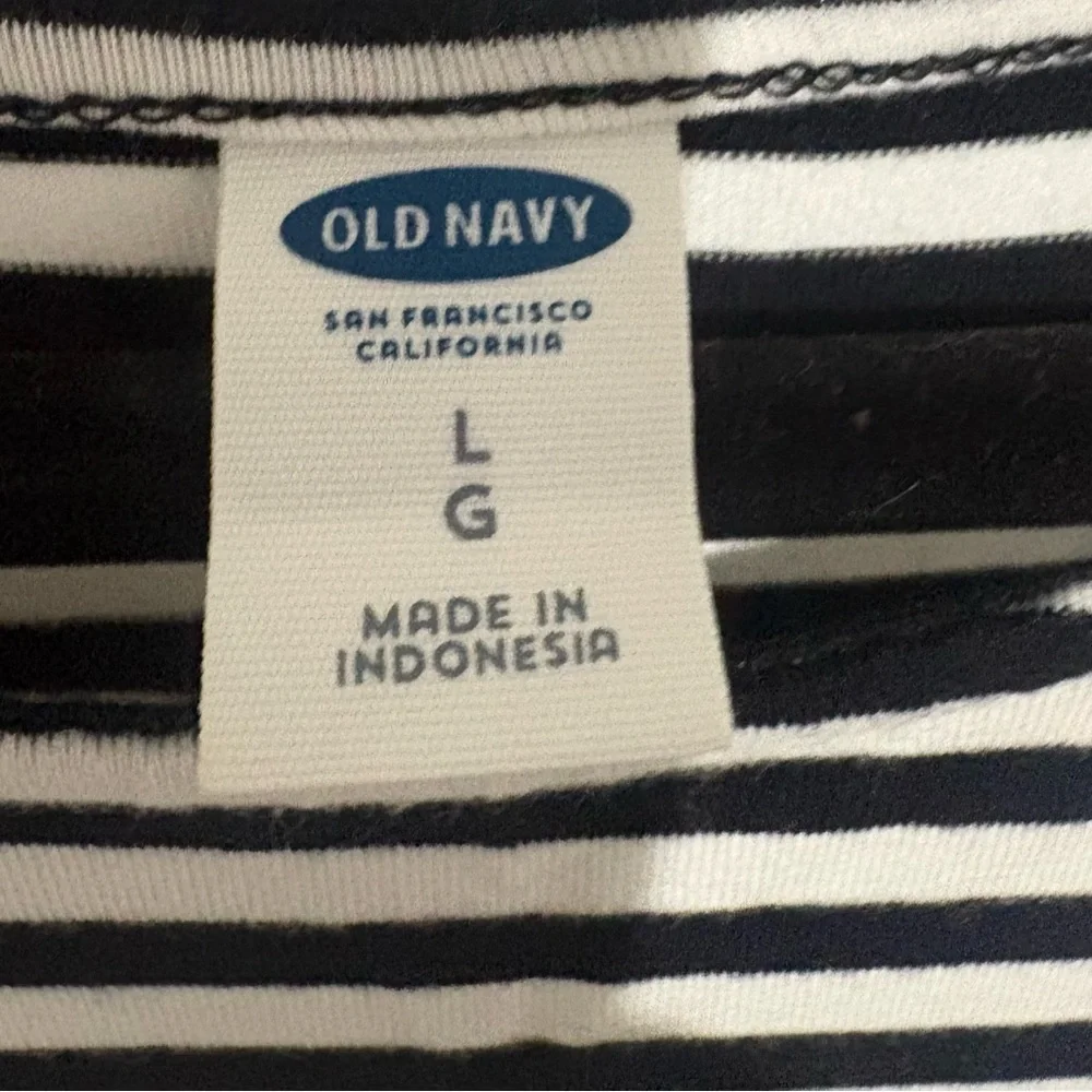 Old Navy Black and White Striped Swing Tank Dress Size L - Picture 4 of 5
